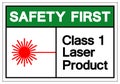 Safety First Class 1 Laser Product Symbol Sign, Vector Illustration, Isolate On White Background Label. EPS10 Royalty Free Stock Photo