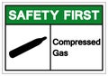 Safety First Compressed Gas Symbol Sign, Vector Illustration, Isolate On White Background Label. EPS10 Royalty Free Stock Photo