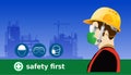 Safety first concept , construction site Royalty Free Stock Photo