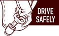 Safety First concept. Seat Belt. Man fasten buckle hands