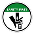 Safety First Crush Hand Top Bottom Symbol Sign, Vector Illustration, Isolate On White Background Label .EPS10