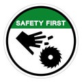 Safety First Cutting Hand Symbol Sign, Vector Illustration, Isolate On White Background Label .EPS10