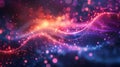 Vibrant Purple and Orange Particle Waves