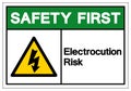 Safety First Electrocution Risk Symbol Sign, Vector Illustration, Isolated On White Background Label .EPS10 Royalty Free Stock Photo