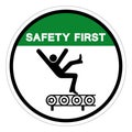 Safety First Fall Hazard From Conveyor Symbol Sign, Vector Illustration, Isolate On White Background Label .EPS10 Royalty Free Stock Photo