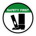 Safety First Foot Crush Force From Above Symbol Sign, Vector Illustration, Isolate On White Background Label .EPS10