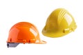 Safety first hard helmet hat isolated on white background Royalty Free Stock Photo