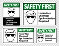 Safety First Hazardous Chemical Eye Protection Required Symbol Sign Isolate on transparent Background,Vector Illustration