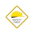 Safety first helmet vector. Royalty Free Stock Photo