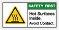 Safety First Hot Surfaces Inside Avoid Contact Symbol Sign, Vector Illustration, Isolate On White Background Label .EPS10 Royalty Free Stock Photo