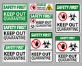 Safety First Keep Out Quarantine Sign Isolate On White Background,Vector Illustration EPS.10 Royalty Free Stock Photo