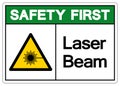 Safety First Laser Beam Symbol,Vector Illustration, Isolate On White Background Label. EPS10 Royalty Free Stock Photo