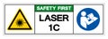 Safety First Laser 1C Symbol Sign ,Vector Illustration, Isolate On White Background Label. EPS10 Royalty Free Stock Photo