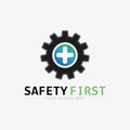 safety first logo icon vector design and illustration graphic sign