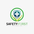 safety first logo icon vector design and illustration graphic sign