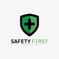 safety first logo icon vector design and illustration graphic sign