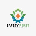 safety first logo icon vector design and illustration graphic sign