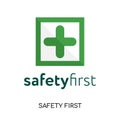 safety first logo isolated on white background for your web, mob Royalty Free Stock Photo