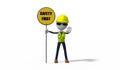 Safety First - Man holding a lollipop sign