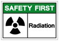 Safety First Radiation Symbol Sign, Vector Illustration, Isolate On White Background Label. EPS10 Royalty Free Stock Photo