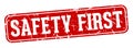 safety first rectangular sign. safety first stamp Royalty Free Stock Photo