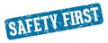 safety first rectangular sign. safety first stamp Royalty Free Stock Photo