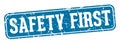 safety first rectangular sign. safety first stamp Royalty Free Stock Photo