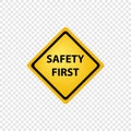 Safety first road sign icon Royalty Free Stock Photo