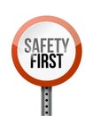 Safety first road sign illustration design Royalty Free Stock Photo