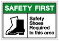 Safety First Safety Shoes Required In This Area Symbol Sign, Vector Illustration, Isolate On White Background Label. EPS10 Royalty Free Stock Photo