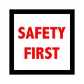 Safety first sign. Vector illustration. Royalty Free Stock Photo