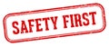 safety first stamp. safety first rectangular stamp on white background Royalty Free Stock Photo