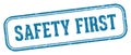 safety first stamp. safety first rectangular stamp on white background Royalty Free Stock Photo