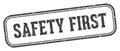 safety first stamp. safety first rectangular stamp on white background Royalty Free Stock Photo