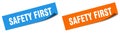 safety first sticker. safety first sign set. Royalty Free Stock Photo