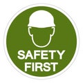 Safety First Symbol Sign, Vector Illustration, Isolated On White Background Label .EPS10 Royalty Free Stock Photo