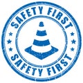 Safety first vector stamp