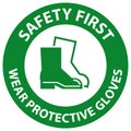 Safety first Wear Protective Footwear Sign On White Background