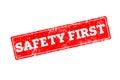 SAFETY FIRST written on red rubber stamp Royalty Free Stock Photo