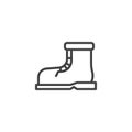 Safety footwear line icon