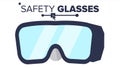 Safety Glasses Vector. Industrial Glasses Icon. Protective Eyewear. Safety Builder Googles. Isolated Flat Illustration