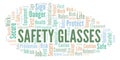Safety Glasses word cloud. Royalty Free Stock Photo