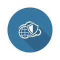 Safety Global Cloud Icon. Flat Design