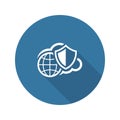 Safety Global Cloud Icon. Flat Design