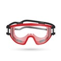 Safety goggles with closed vent on white