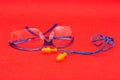 Safety goggles and ear plugs Royalty Free Stock Photo