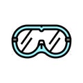 safety goggles engineer color icon vector illustration Royalty Free Stock Photo