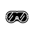 safety goggles engineer glyph icon vector illustration Royalty Free Stock Photo