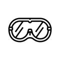 safety goggles engineer line icon vector illustration Royalty Free Stock Photo