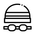 Safety goggles and hat icon vector outline illustration Royalty Free Stock Photo